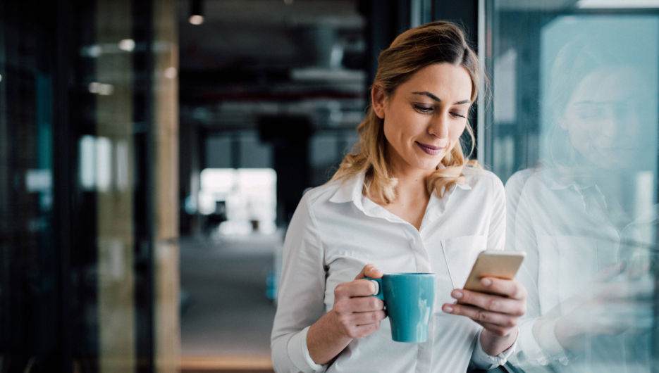 woman with phone