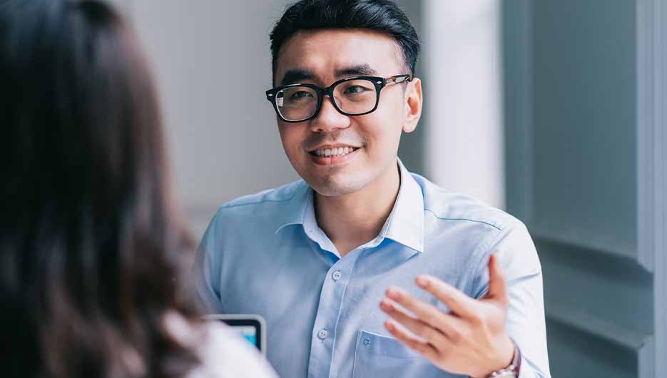 man in meeting