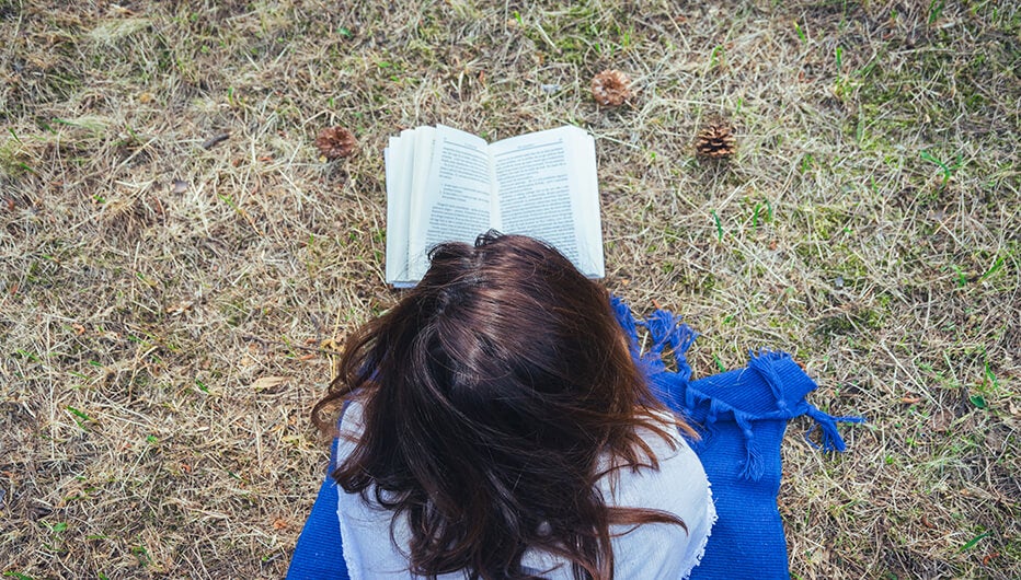 Woman reading book