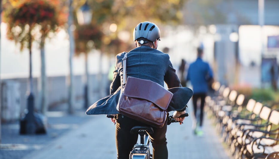 MAn riding bike