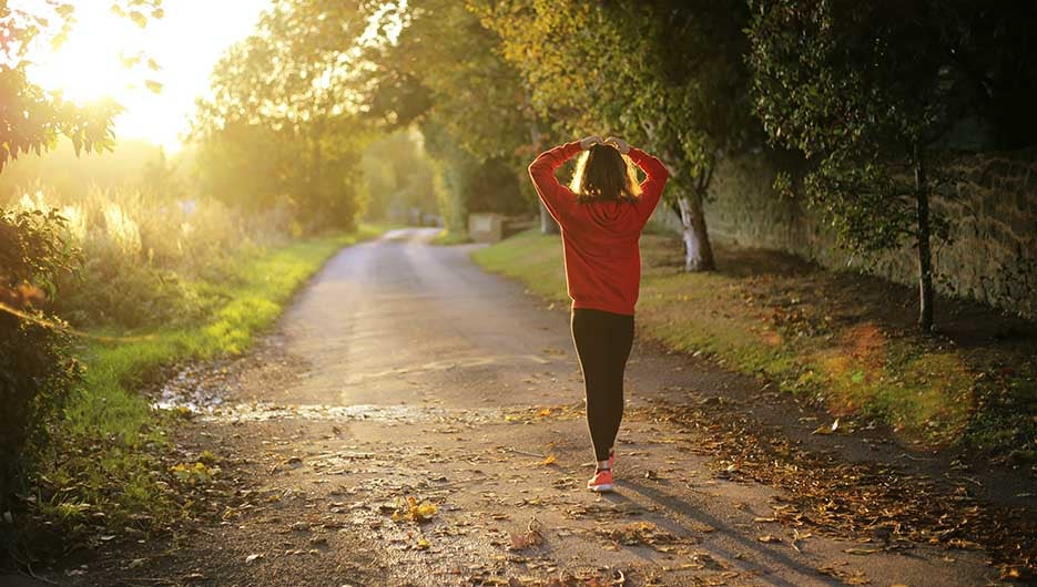 woman walking outdoors