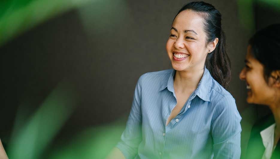 woman in a meeting room