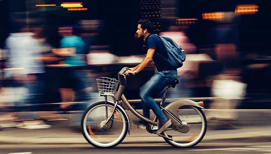 man riding bicycle