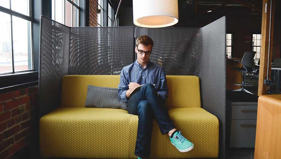 group of friends working