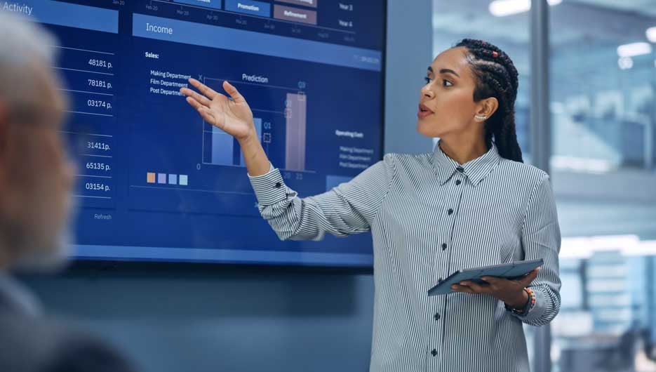 Diverse Modern Office: Successful Black Digital Entrepreneur Use